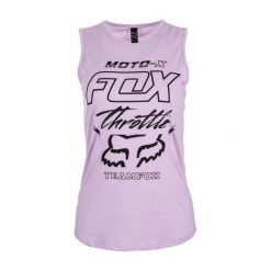 FOX Koszulka Bez Rękawów Damska Throttle Maniac Muscle M Fioletowy. Fioletowe koszulki damskie marki FOX, m, bez wzorów, bez kołnierzyka, bez rękawów. W wyprzedaży za 81,00 zł.