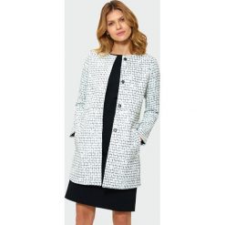 Elegancki płaszcz w kratę. Szare kurtki damskie Greenpoint, bez wzorów, z poliesteru, eleganckie. Za 139,99 zł.