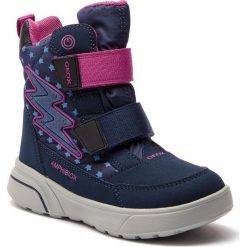 Śniegowce GEOX - J Sveggen G.Babx J848AB 0MN50 C4M8D S Dk Blue/Fuchsia. Niebieskie śniegowce dziewczęce Geox, bez zapięcia. W wyprzedaży za 279,00 zł.