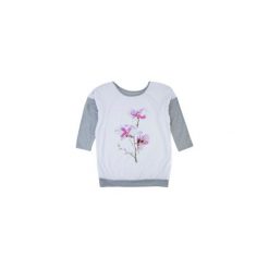 Bluzka casual luźna we wzory, Z KWIATKIEM. Szare bluzki nietoperze marki TXM, casualowe. Za 24,99 zł.