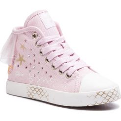 Trampki GEOX - J Ciak G. E J9204E 000AN C8004 S Pink. Różowe trampki dziewczęce Geox, z aplikacjami, ze skóry, bez zapięcia. W wyprzedaży za 179,00 zł.