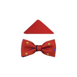 Czerwono-granatowa muszka w kwiatki A129. Czerwone muszki męskie Modini Moda Męska, na co dzień, w kwiaty, z tkaniny, eleganckie. Za 49,50 zł.
