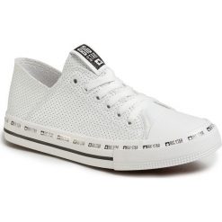 Trampki BIG STAR - FF274024 White. Białe półbuty damskie BIG STAR, bez wzorów, z gumy, retro, bez obcasa, na płaskiej podeszwie, bez zapięcia. Za 149,00 zł.
