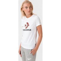 Converse Star Chevron Plaid Koszulka Biały. Białe koszulki damskie Converse, m, z nadrukiem, z bawełny, retro, bez kołnierzyka, z krótkim rękawem. Za 119,95 zł.