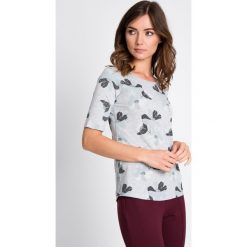 Bluzki damskie: Szara bluzka w kwiaty QUIOSQUE