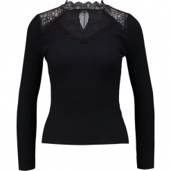 Swetry klasyczne damskie: New Look Petite PETITE INSERT VICTORIANA JUMPER Sweter black