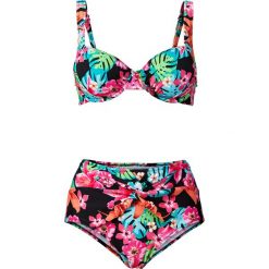 Bikini na fiszbinach minimizer (2 części) bonprix czarny w kwiaty. Czarne bikini bonprix, w kwiaty. Za 109,99 zł.