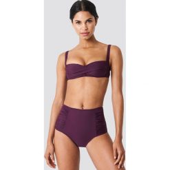Bikini: Trendyol Dół bikini z wysokim stanem i drapowaniem – Purple