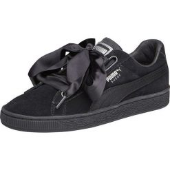 BUTY SUEDE HEART. Czarne trampki i tenisówki damskie Puma, bez wzorów, bez zapięcia. W wyprzedaży za 149,99 zł.