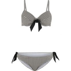 Bikini na fiszbinach (2 części) bonprix czarno-kremowy. Czarne stroje kąpielowe damskie marki bonprix, bez wzorów. Za 59,99 zł.