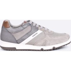 Geox - Buty. Szare buty sportowe męskie marki Geox, ze skóry, na sznurówki. W wyprzedaży za 279,90 zł.