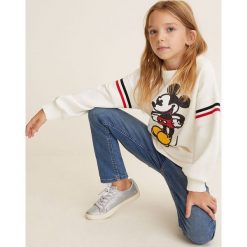 Mango Kids - Bluza dziecięca Mickeysa 110-164 cm. Szare bluzy dziewczęce Mango Kids, z nadrukiem, z bawełny, bez rękawów, bez kaptura. Za 89,90 zł.