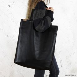 Mega shopper torba czarna na zamek. Czarne shopper bag damskie Pakamera. Za 170,00 zł.