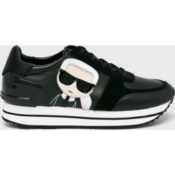 Karl Lagerfeld - Buty. Czarne buty sportowe damskie KARL LAGERFELD, bez wzorów, ze skóry, sportowe. Za 859,90 zł.