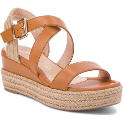 Espadryle UNISA - Kacheo Cuoio. Pomarańczowe espadryle damskie marki Unisa, bez wzorów, ze skóry ekologicznej, bez obcasa, na obcasie. W wyprzedaży za 289,00 zł.