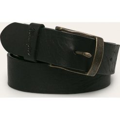 Wrangler - Pasek. Czarne paski męskie Wrangler, w paski, ze skóry. Za 159,90 zł.