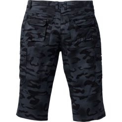 Spodnie bojówki 3/4 Straight Fit bonprix czarny moro. Czarne spodnie męskie bonprix, m, moro, militarne. Za 179,99 zł.