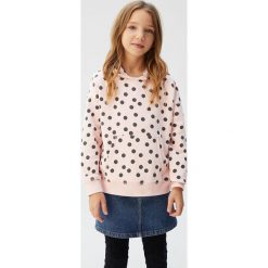 Mango Kids - Bluza dziecięca Otawa 110-164 m. Niebieskie bluzy dziewczęce Mango Kids, bez wzorów, z bawełny, bez rękawów, z kapturem. Za 59,90 zł.