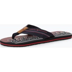 Tommy Hilfiger - Męskie japonki z dodatkiem skóry, niebieski. Niebieskie klapki męskie TOMMY HILFIGER, w paski, ze skóry. Za 159,95 zł.