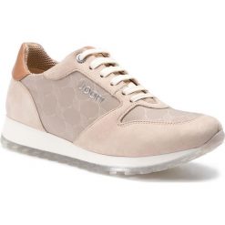 Sneakersy JOOP! - Hanna 4140004445 Beige 750. Brązowe półbuty damskie JOOP!, na co dzień, bez wzorów, ze skóry, bez obcasa, na płaskiej podeszwie, bez zapięcia. W wyprzedaży za 499,00 zł.