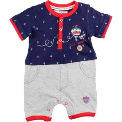 T-shirty chłopięce z nadrukiem: Pajacyk w kolorze niebiesko-szarym