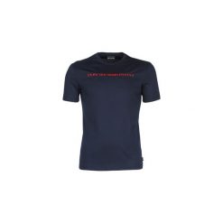 T-shirty z krótkim rękawem Emporio Armani DJANWA. Niebieskie t-shirty męskie Emporio Armani, m, bez wzorów, bez kołnierzyka, krótkie. Za 279,30 zł.