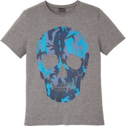 T-shirt Slim Fit bonprix szary melanż z nadrukiem. Szare koszulki męskie bonprix, xl, z nadrukiem, z okrągłym kołnierzem. Za 42,99 zł.