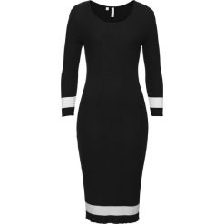 Sukienka dzianinowa bonprix czarny. Czarne sukienki balowe marki bonprix, z dzianiny, dopasowane. Za 109,99 zł.