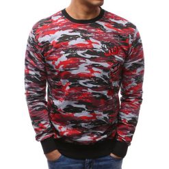 Bluzy męskie: Bluza męska camo czerwono-szare (bx3463)