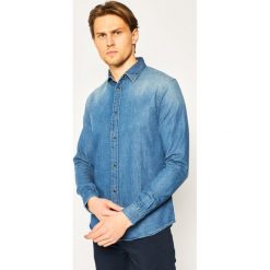 Koszula Emporio Armani 3H1C67 1DC3Z 0942. Niebieskie koszule męskie Emporio Armani, xxl, bez wzorów, z bawełny, casualowe, bez kołnierzyka, bez rękawów. W wyprzedaży za 399,00 zł.