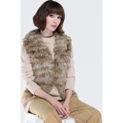 Kamizelka damska. Szare kamizelki damskie Wittchen, z haftami, z materiału, eleganckie, bez kaptura. W wyprzedaży za 594,15 zł.
