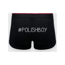 Bokserki męskie Polish Boy. Czerwone bokserki męskie MegaKoszulki, bez wzorów, z elastanu. Za 49,90 zł.