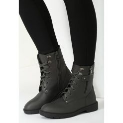 Szare Botki Spanish Catwalk. Szare workery damskie ballada, ze skóry, za kostkę, bez obcasa, na płaskiej podeszwie, bez zapięcia. Za 39,99 zł.