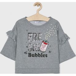Blukids - Bluza dziecięca 140-170 cm. Szare bluzy dziewczęce Blukids, z nadrukiem, z bawełny, bez rękawów, bez kaptura. W wyprzedaży za 49,90 zł.
