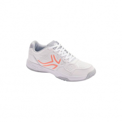 Buty tenisowe TS190 damskie. Białe buty do tenisu damskie ARTENGO, z kauczuku. Za 99,99 zł.