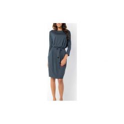 SUKIENKA ROSE | WIĄZANA GRAFITOWA. Szare sukienki mini marki Meleksima, na spotkanie biznesowe, l, z materiału, oversize. Za 125,30 zł.