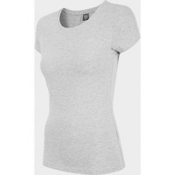 T-shirt damski TSD300 - chłodny jasny szary melanż. Szare t-shirty damskie 4f, bez wzorów, bez kołnierzyka. Za 29,99 zł.