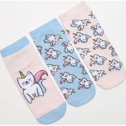 3 pack skarpetek Unicorn - Wielobarwn. Szare skarpetki damskie marki House, bez wzorów. Za 25,99 zł.