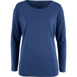 Luźniejszy shirt z długim rękawem bonprix kobaltowy. Niebieskie koszulki damskie bonprix, bez wzorów, bez kołnierzyka, z długim rękawem. Za 21,99 zł.