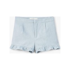 Mango Kids - Szorty dziecięce Garden 110-164 cm. Szare spodenki dziewczęce marki Mango Kids, z haftami, z bawełny, casualowe. W wyprzedaży za 49,90 zł.