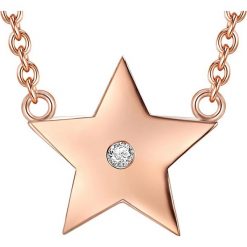 Pozłacany naszyjnik z diamentem - dł. 40 cm. Żółte naszyjniki damskie Highstreet Jewels, Runway & Co., z diamentem, srebrne. W wyprzedaży za 129,95 zł.