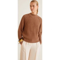 Mango - Sweter Oso. Pomarańczowe swetry klasyczne damskie marki Mango, s, z poliesteru, z okrągłym kołnierzem. W wyprzedaży za 49,90 zł.