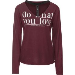 Bluzy damskie: Bluza z wycięciami bonprix czerwony klonowy z nadrukiem