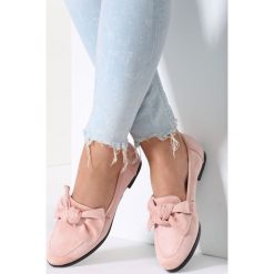 Mokasyny damskie: Różowe Mokasyny Bowknot