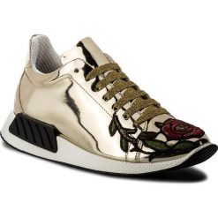 Sneakersy HEGO'S MILANO - 1006 Specchio Platino Mezza Tigre. Żółte półbuty damskie Hego's Milano, bez wzorów, ze skóry, bez obcasa, na płaskiej podeszwie, bez zapięcia. W wyprzedaży za 379,00 zł.