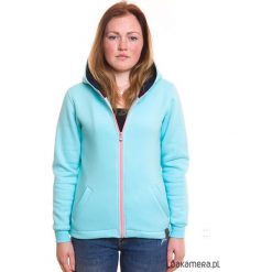 Bluza damska rozpinana turkus. Niebieskie bluzy damskie Pakamera, bez wzorów, z dresówki, bez rękawów, bez kaptura. Za 149,00 zł.