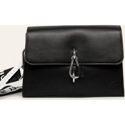 Tommy Jeans - Torebka. Czarne listonoszki damskie Tommy Jeans, w paski, z jeansu, na ramię, małe, bez dodatków. Za 499,90 zł.
