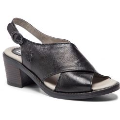 Sandały FLY LONDON - Zakofly P144438000 Black. Czarne klapki damskie Fly London, bez wzorów, ze skóry, bez obcasa, na obcasie. W wyprzedaży za 339,00 zł.