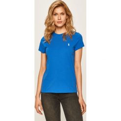 Polo Ralph Lauren - T-shirt. Niebieskie bluzki damskie Polo Ralph Lauren, s, bez wzorów, z bawełny, z okrągłym kołnierzem. W wyprzedaży za 179,90 zł.