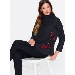 Swetry oversize damskie: SWETER GOLF DŁUGI RĘKAW DAMSKI LUŹNY, Z RĘKAWEM 3/4